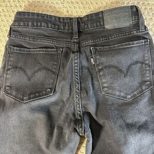 Levi's 712 Slim Women's Off Black Jeans Stretch Denim Size‎ 27 Ankle Length